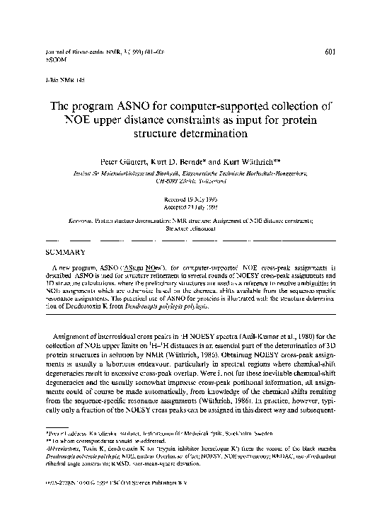 (PDF) The program ASNO for computer-supported collection of NOE upper ...