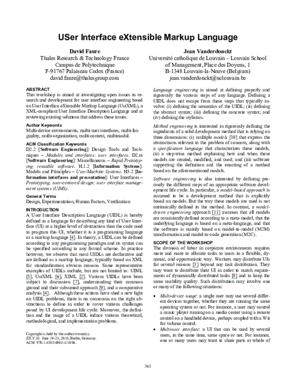 (PDF) User interface extensible markup language