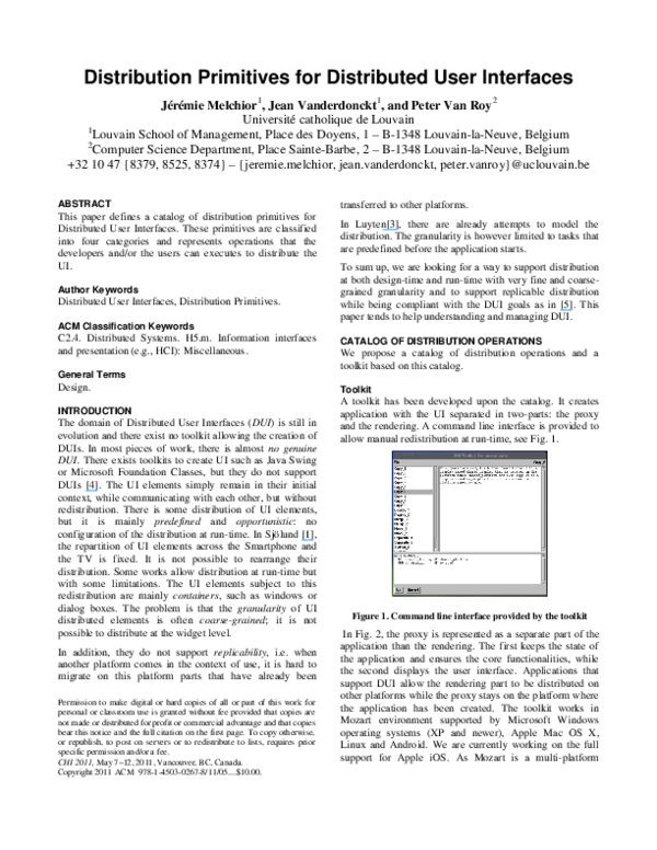 (PDF) Distribution Primitives for Distributed User Interfaces