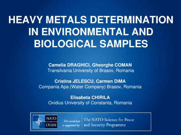 (PDF) Heavy Metals Determination in Environmental and Biological Samples
