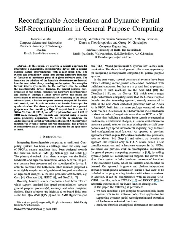 (PDF) Reconfigurable acceleration and dynamic partial self ...
