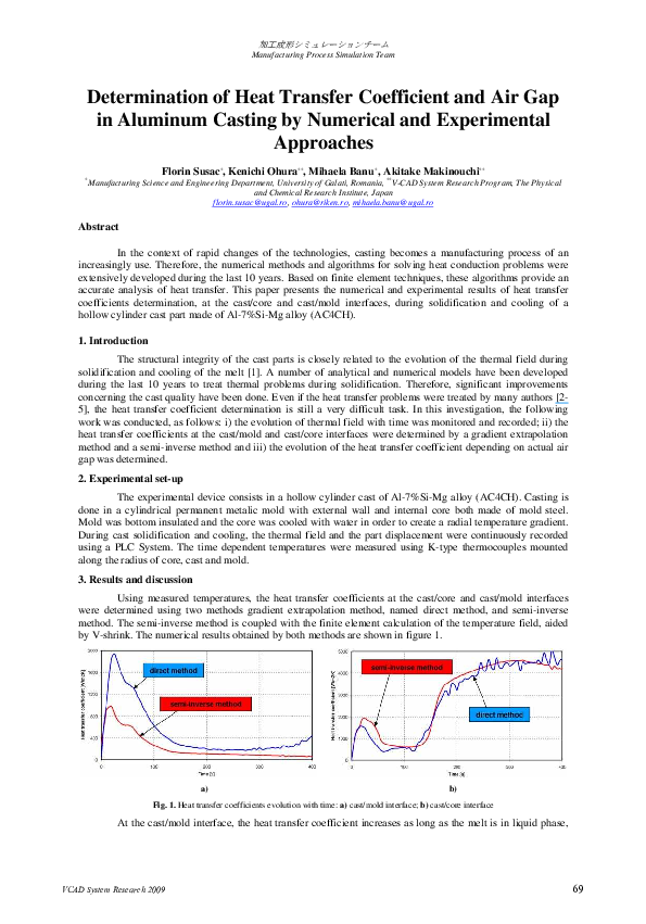 (PDF) Determination of the heat transfer coefficient and thermal ...