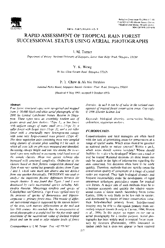 (PDF) Rapid assessment of tropical rain forest successional status ...