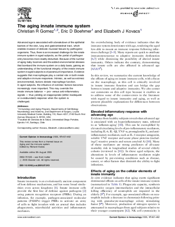 (PDF) The aging innate immune system
