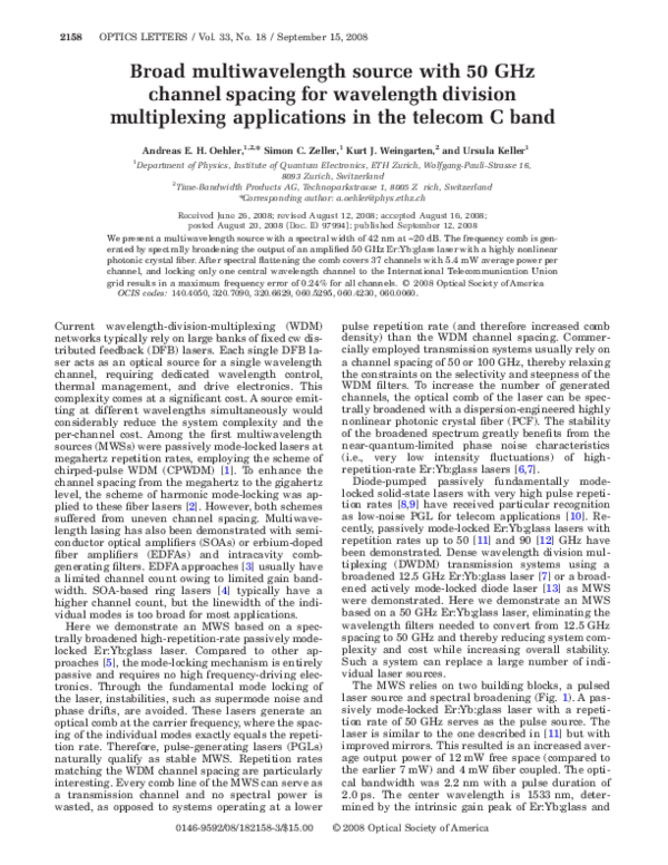 (PDF) Broad multiwavelength source with 50 GHz channel spacing for ...