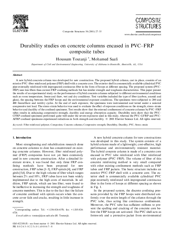 (PDF) Durability studies on concrete columns encased in PVCFRP