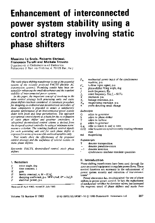 (PDF) Enhancement of interconnected power system stability using a ...