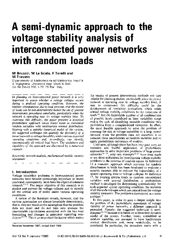 (PDF) A semi-dynamic approach to the voltage stability analysis of ...