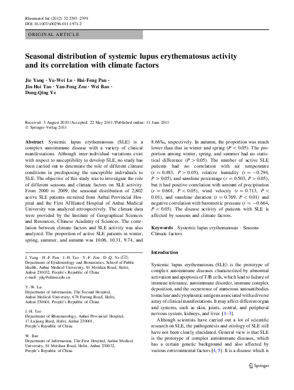 (PDF) Seasonal distribution of systemic lupus erythematosus activity ...