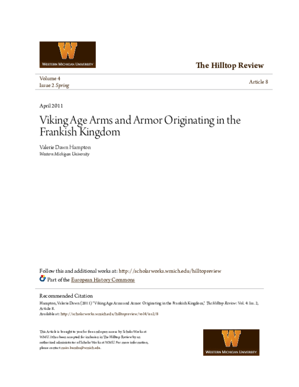 (PDF) Viking Age Arms and Armor Originating in the Frankish Kingdom
