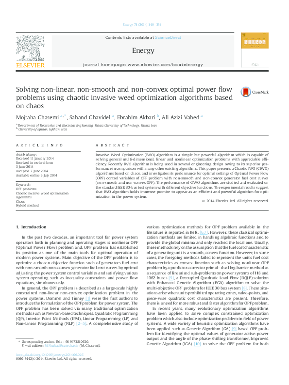 (PDF) Solving non-linear, non-smooth and non-convex optimal power flow ...