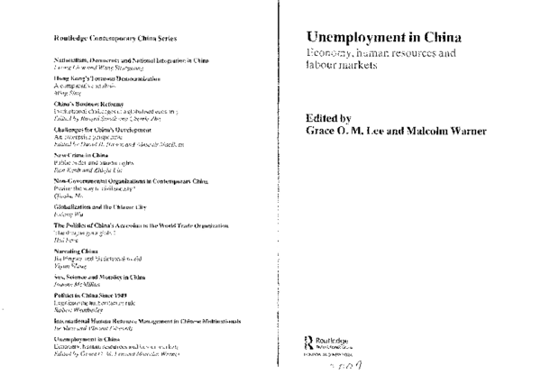 (PDF) Unemployment in China: Economy, human resources and labour markets