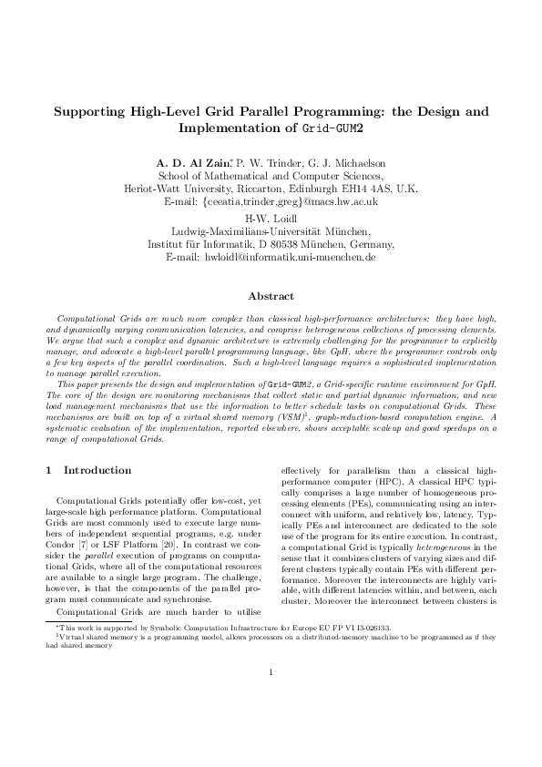 (PDF) Supporting high-level Grid parallel programming: the design and ...