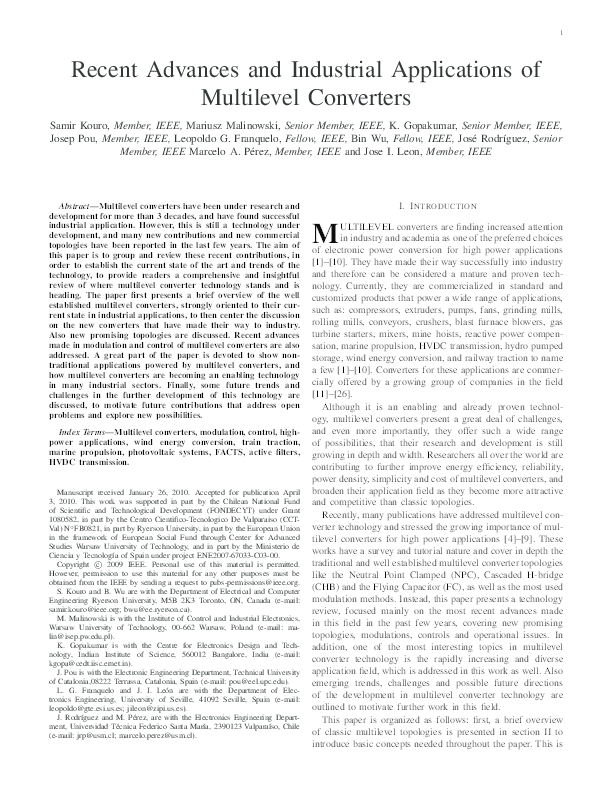 (PDF) Recent Advances and Industrial Applications of Multilevel