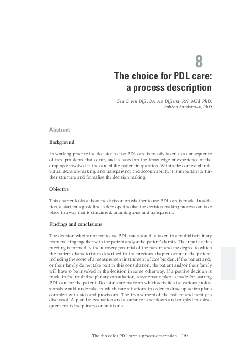 (PDF) The choice for PDL care: a process description