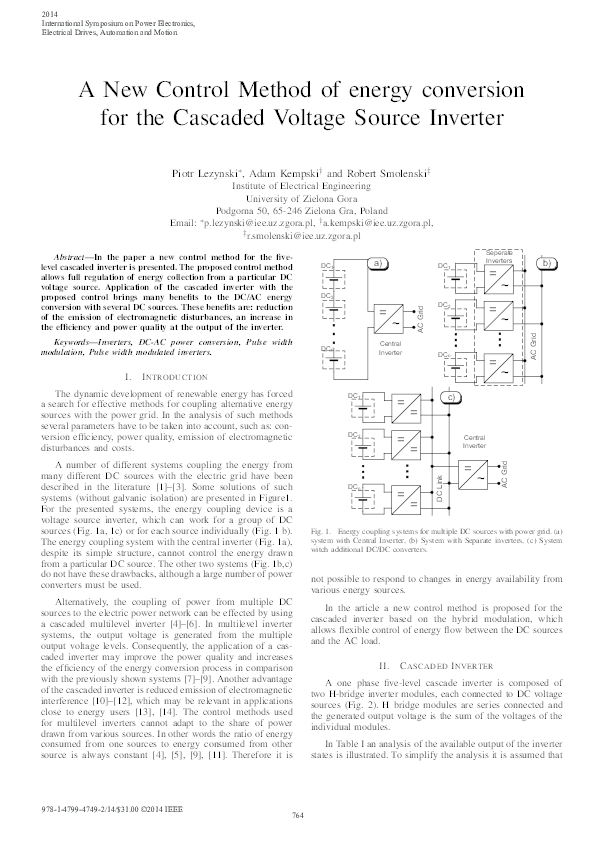 (PDF) A new control method of energy conversion for the cascaded ...