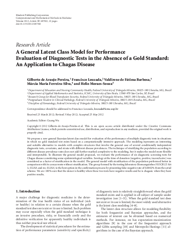 (PDF) A general latent class model for performance evaluation of ...