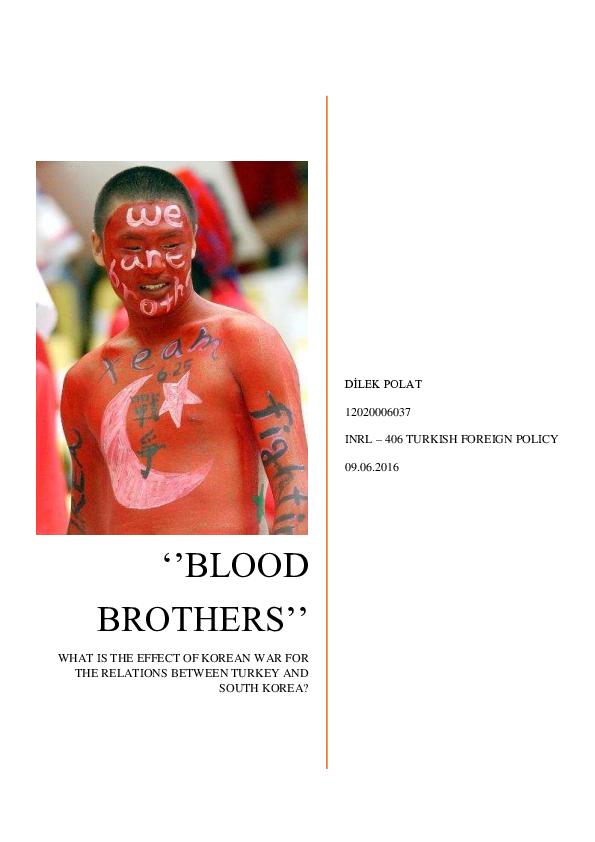 (PDF) ''BLOOD BROTHERS'' WHAT IS THE EFFECT OF KOREAN WAR ...