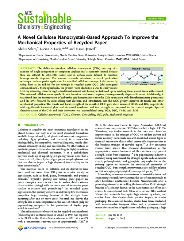 (PDF) A Novel Cellulose Nanocrystals-Based Approach To Improve the ...