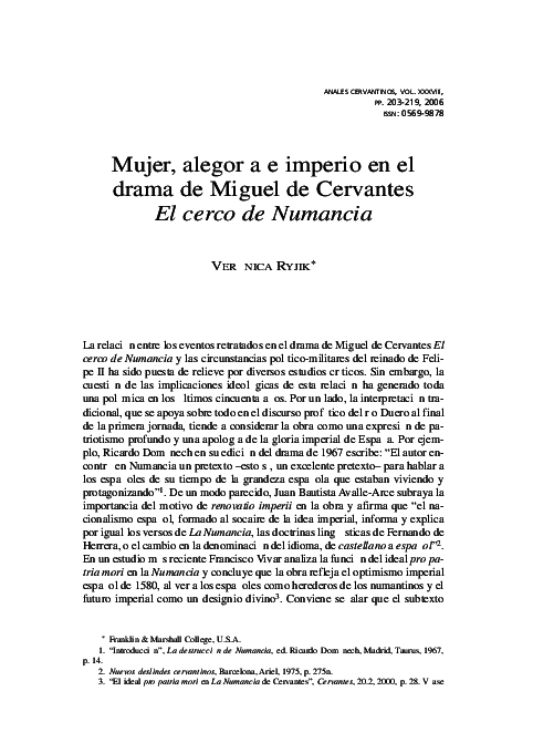 (PDF) Mujer, alegoría e imperio en el drama de Miguel de Cervantes El ...