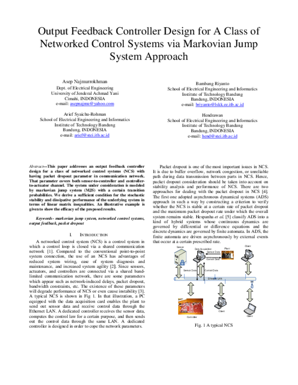(PDF) Output Feedback Controller Design for a Class of MIMO Nonlinear ...