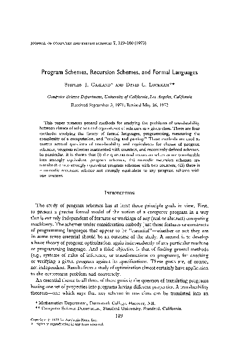 (PDF) Program schemes, recursion schemes, and formal languages ...