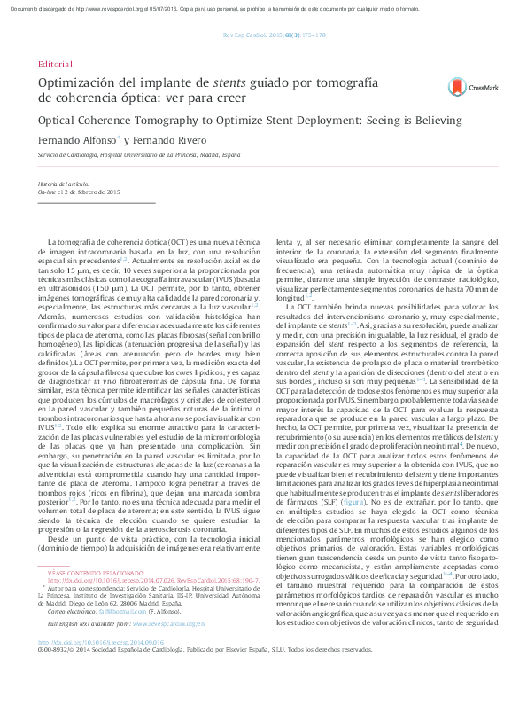 Pdf Optimización Del Implante De Stents Guiado Por Tomografía De Pdf Optimización Del Implante De Stents Guiado Por Tomografía De