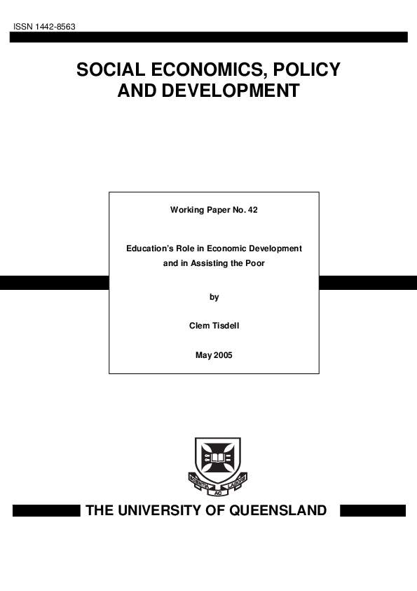 (PDF) Education's Role in Economic Development and in Assisting the ...