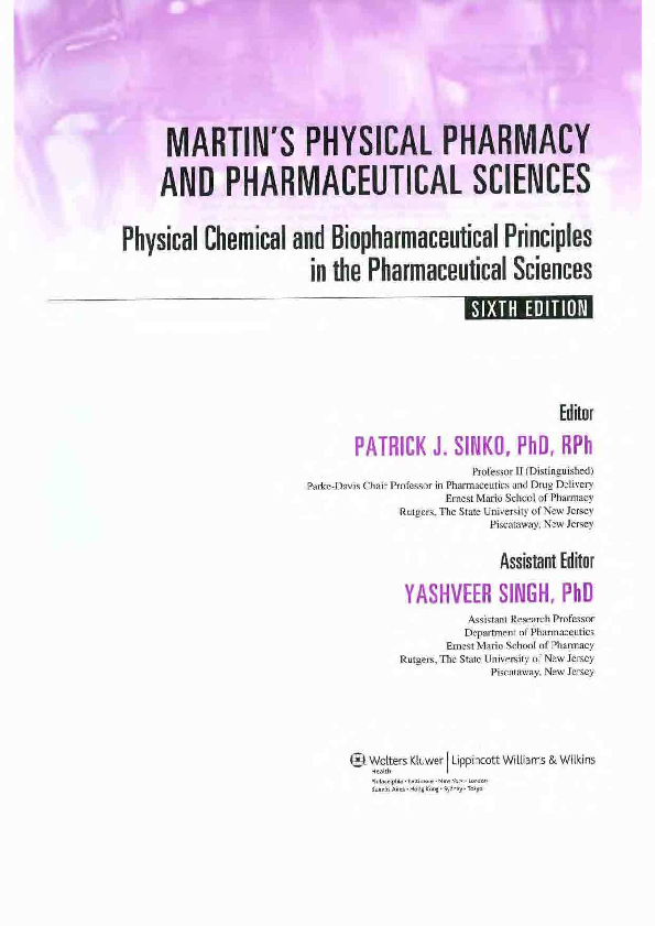 (PDF) Martins physical pharmacy and pharmaceutical sciences 6th edition