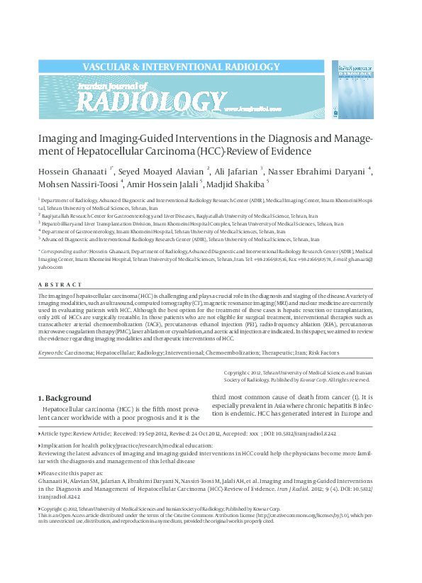(PDF) Imaging and imaging-guided interventions in the diagnosis and ...
