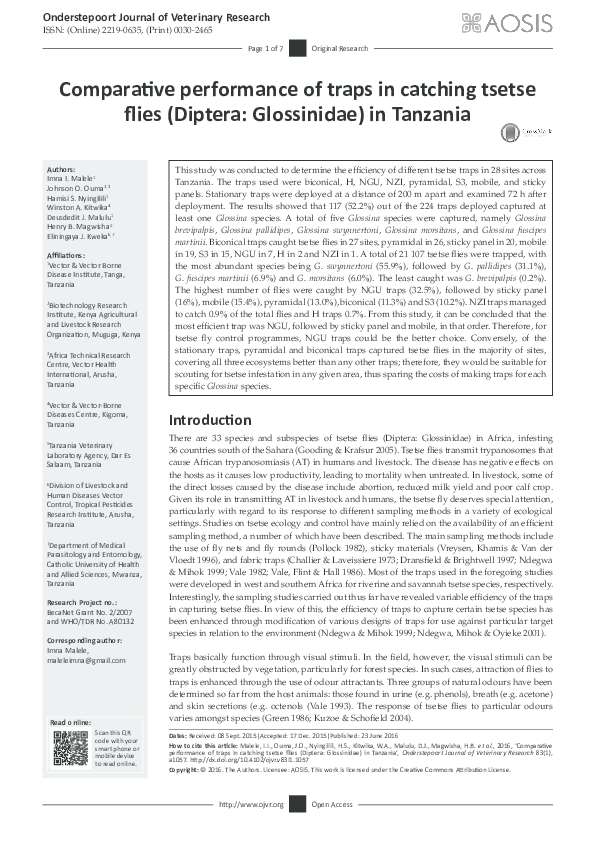 Tsetse fly range picture