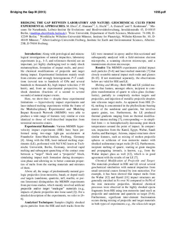 (PDF) Bridging the Gap Between Laboratory and Nature: Geochemical Clues ...