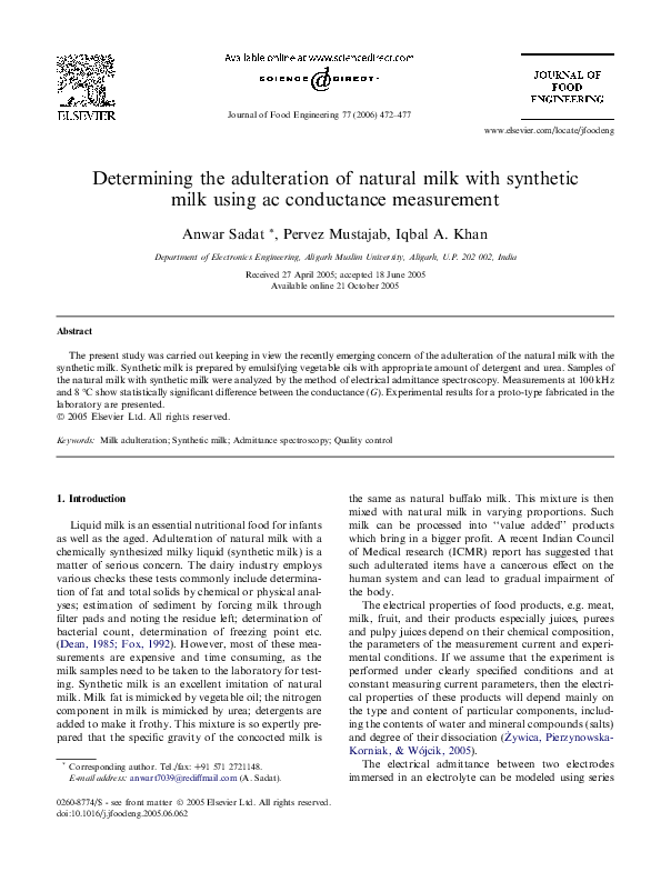 Milk adulteration pdf picture