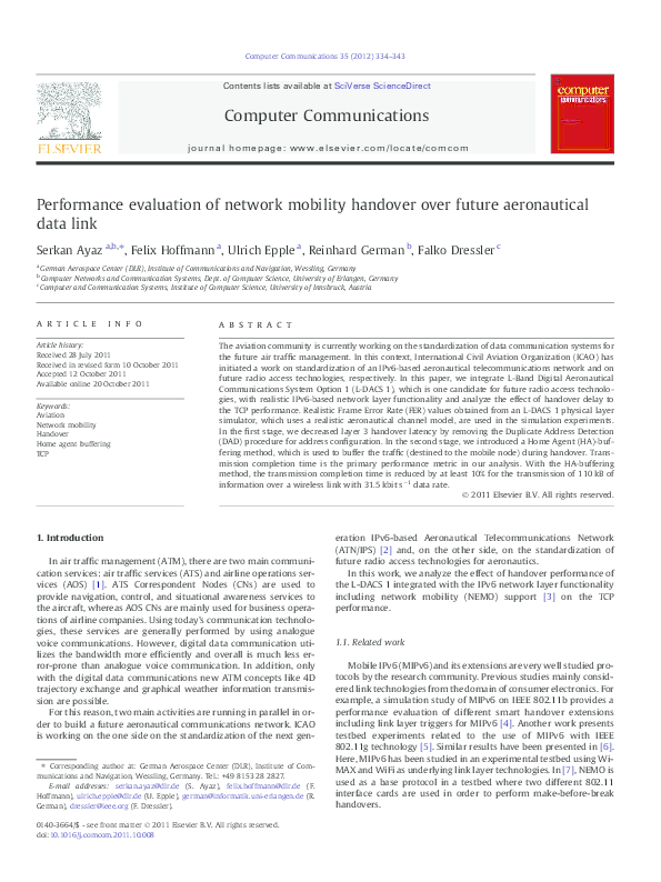 (PDF) Performance evaluation of network mobility handover over future ...