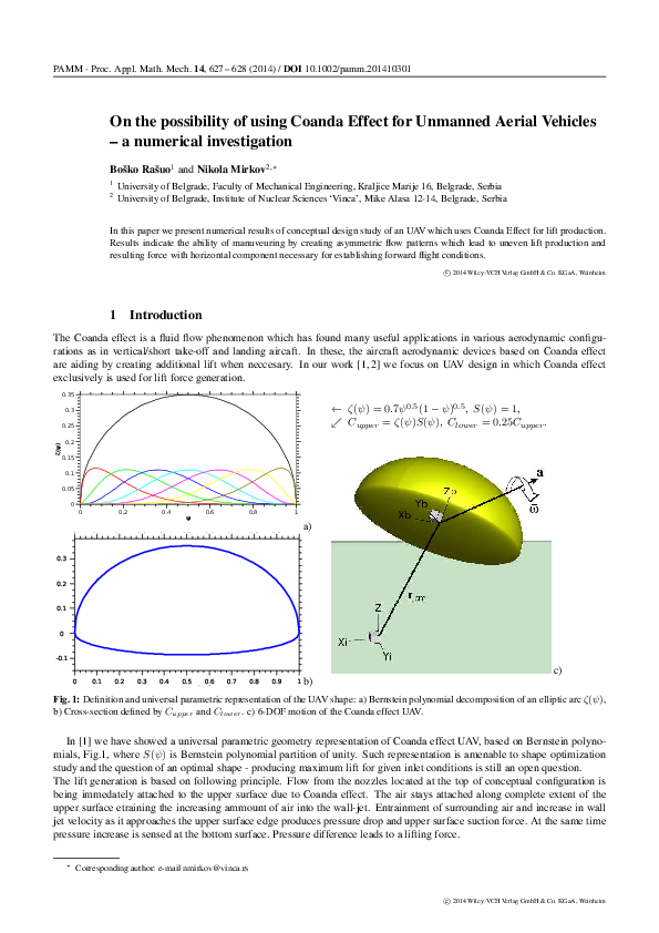 (PDF) On the possibility of using Coanda Effect for Unmanned Aerial