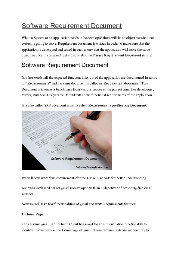 (DOC) Software Requirement Document