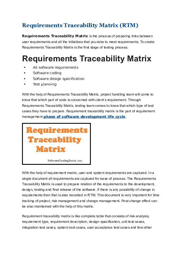 Doc Requirements Traceability Matrix Rtm Doc Requirements Traceability Matrix Rtm