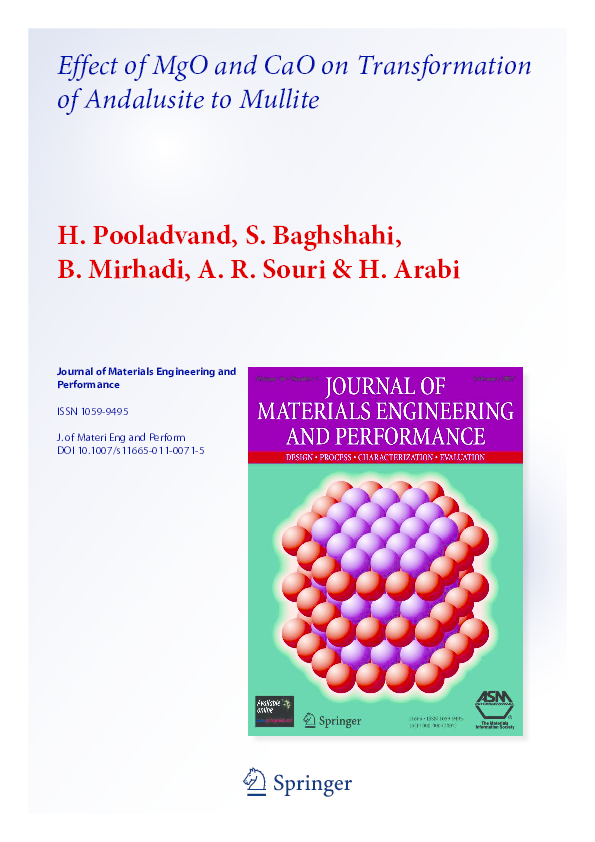 (PDF) Effect of MgO and CaO on Transformation of Andalusite to Mullite