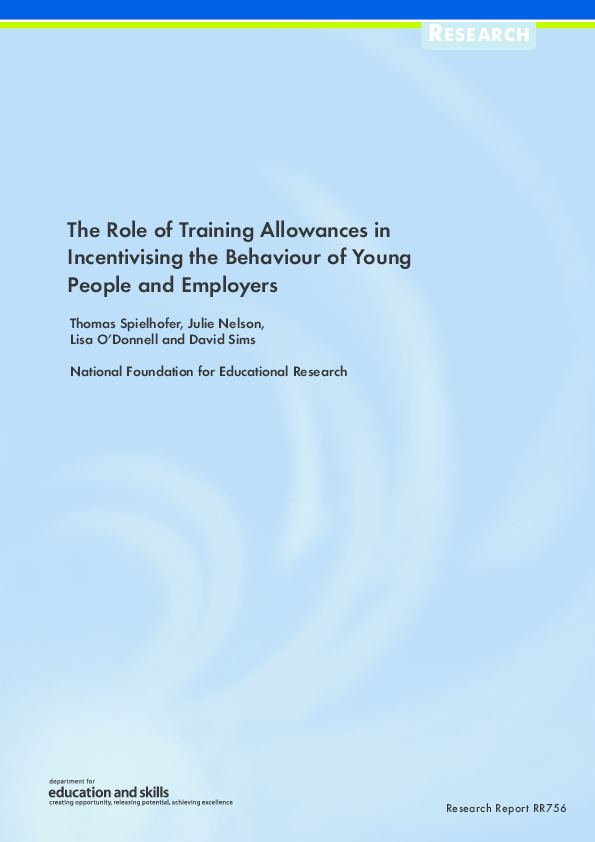 (PDF) The role of training allowances in incentivising the behaviour of ...