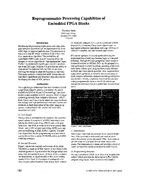 (PDF) Reprogrammable processing capabilities of embedded FPGA blocks