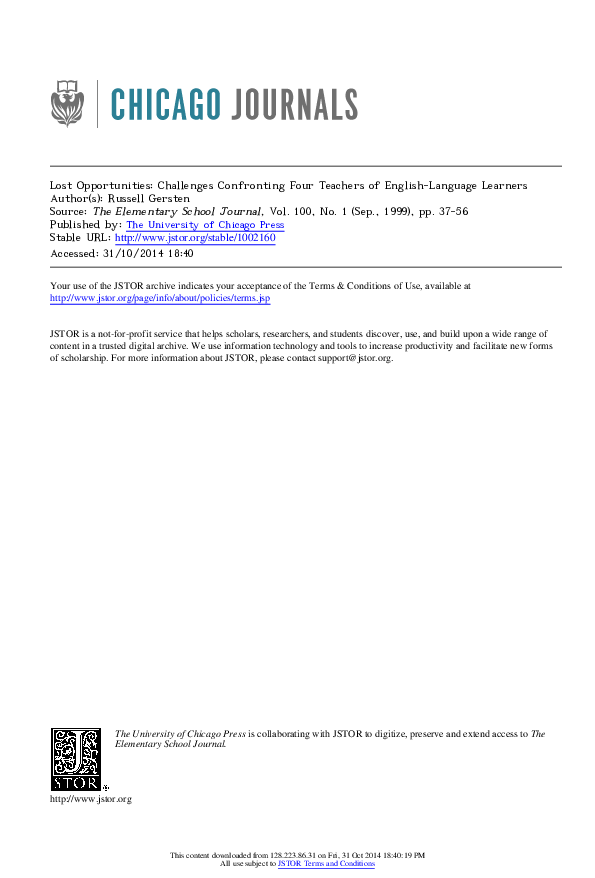 (PDF) Lost Opportunities: Challenges Confronting Four Teachers of ...