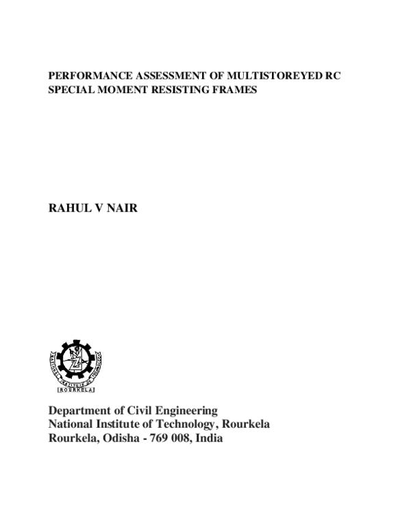 (PDF) PERFORMANCE ASSESSMENT OF MULTISTOREYED RC SPECIAL MOMENT ...