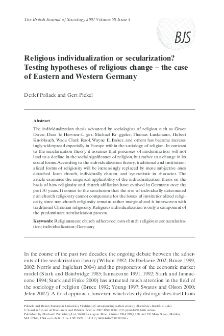 Individualisation thesis family sociology picture