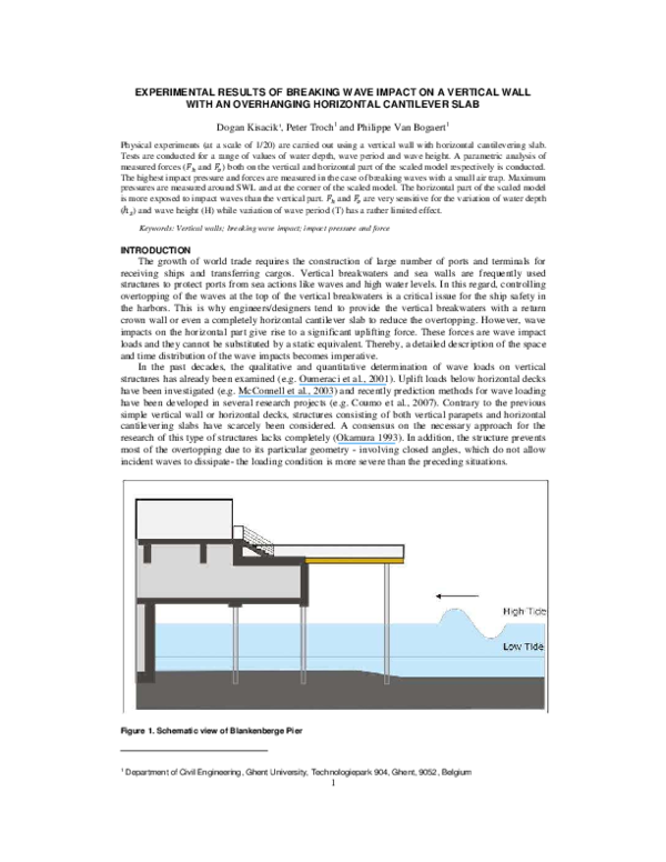 (PDF) Experimental Results of Breaking Wave Impact on a Vertical Wall ...
