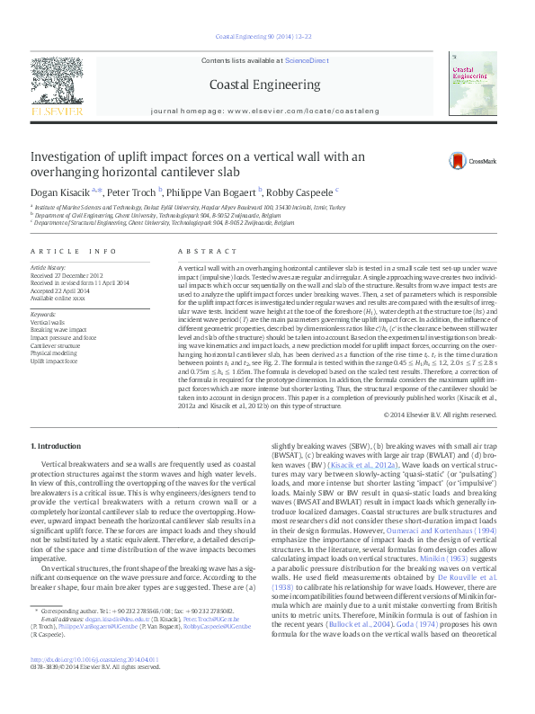 (PDF) Investigation of uplift impact forces on a vertical wall with an ...