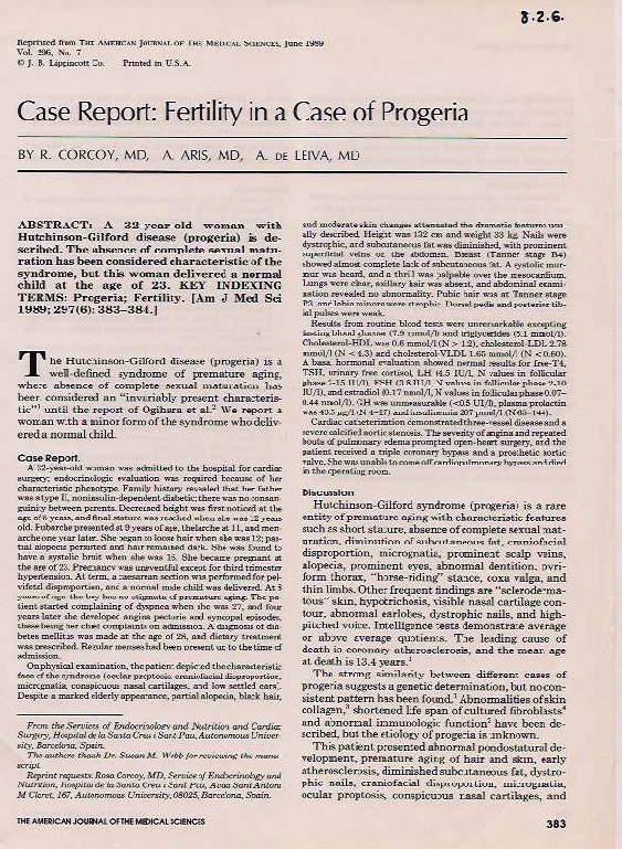 (PDF) Case Report: Fertility in a Case of Progeria