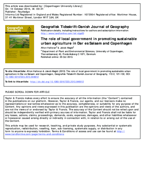 (PDF) The role of local government in promoting sustainable urban ...