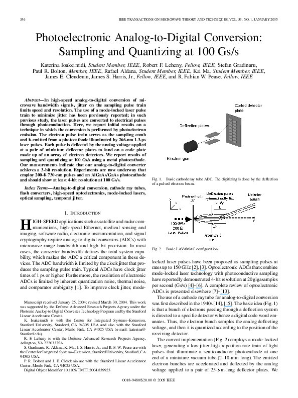 (PDF) Photoelectronic analogtodigital conversion sampling and