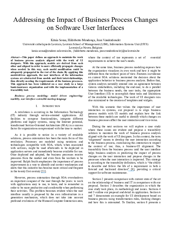 (PDF) Addressing the impact of business process changes on software ...