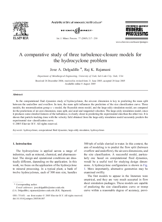 (PDF) A comparative study of three turbulence-closure models for the ...